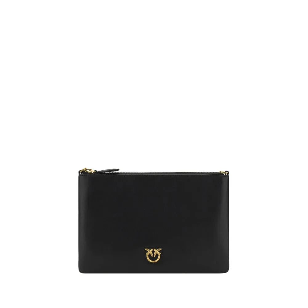 PINKO Black Calf Leather Bos Taurus Shoulder Bag - Zeiniez