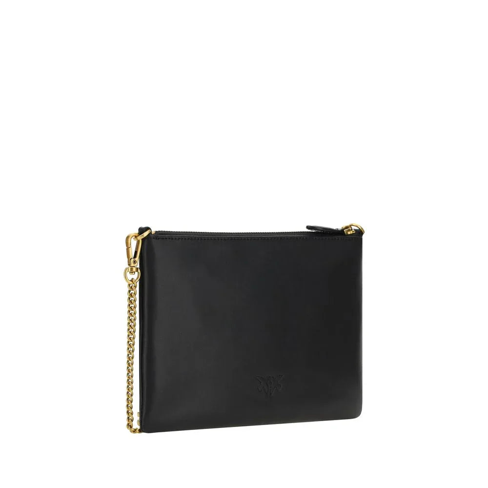 PINKO Black Calf Leather Bos Taurus Shoulder Bag - Zeiniez