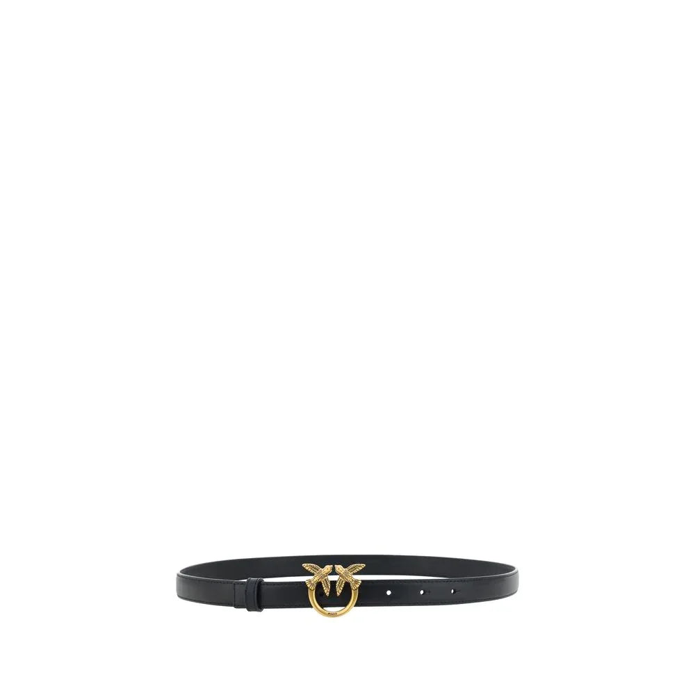 PINKO Black Calf Leather Bos Taurus Regular Belt - Zeiniez