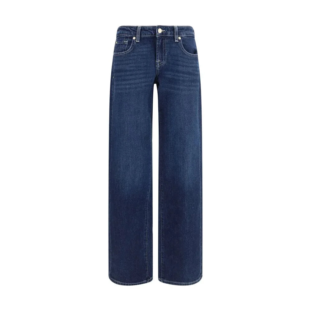 7FOR Blue Cotton Straight-Leg Jeans - Zeiniez
