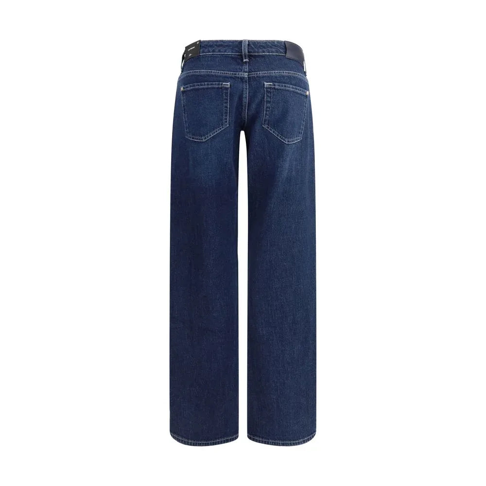 7FOR Blue Cotton Straight-Leg Jeans - Zeiniez