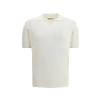 Brunello Cucinelli White Cotton Polo Shirt - Zeiniez