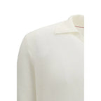 Brunello Cucinelli White Cotton Polo Shirt - Zeiniez