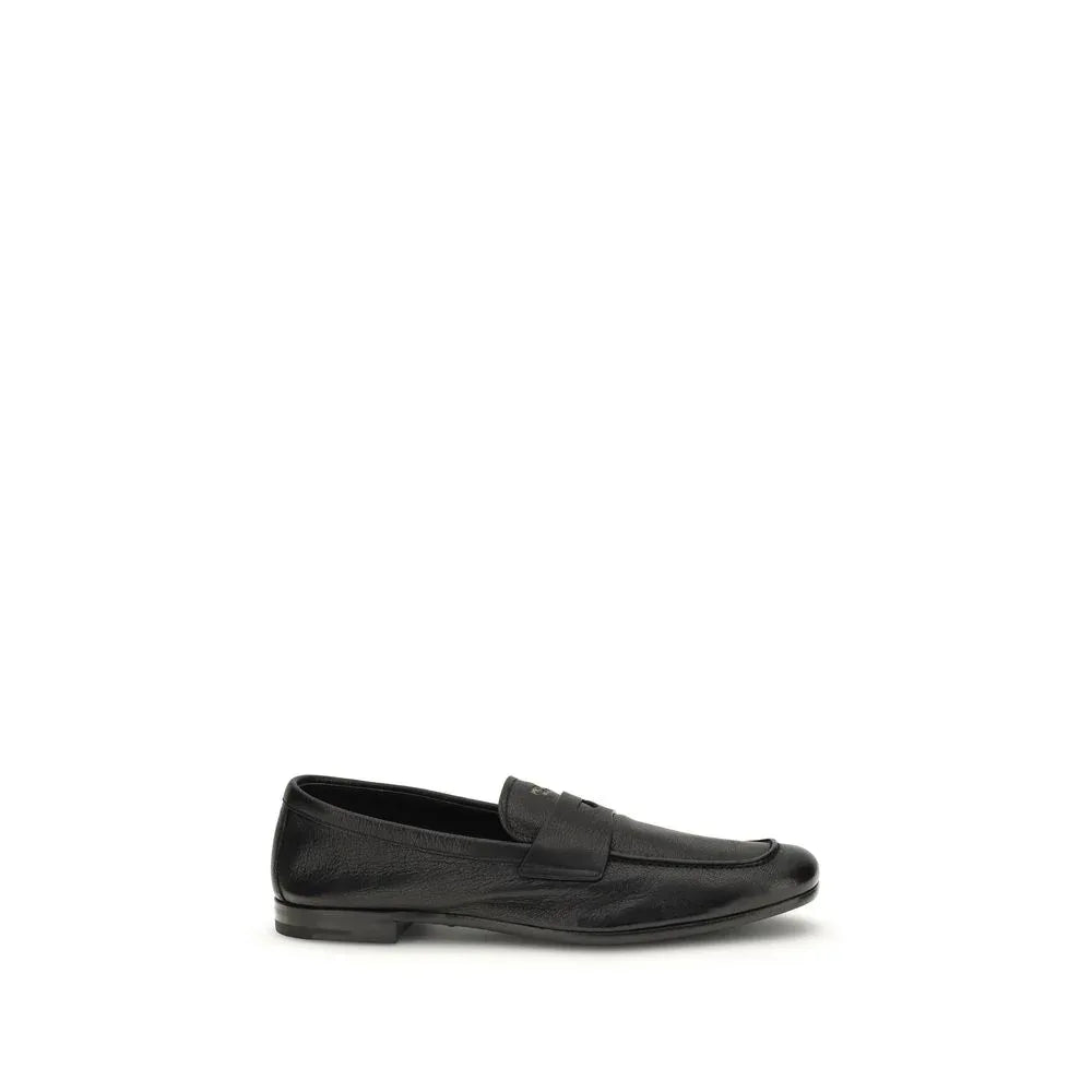 Prada Black Goatskin Slip-On Loafers - Zeiniez