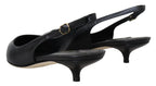 Dolce & Gabbana Black Leather Slingbacks Heels Pumps Shoes - Zeiniez