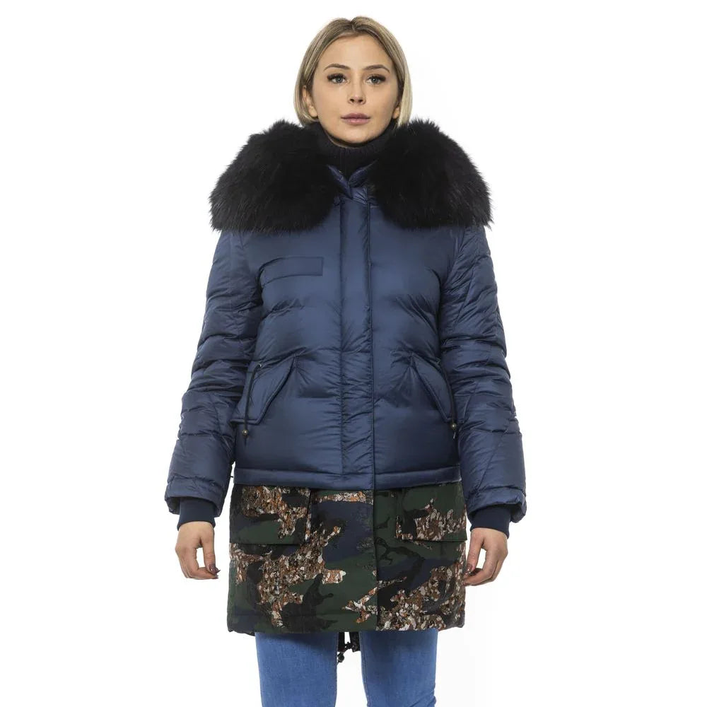 Mr&Mrs Italy Blue Poly Parka with Hood for Women - Zeiniez