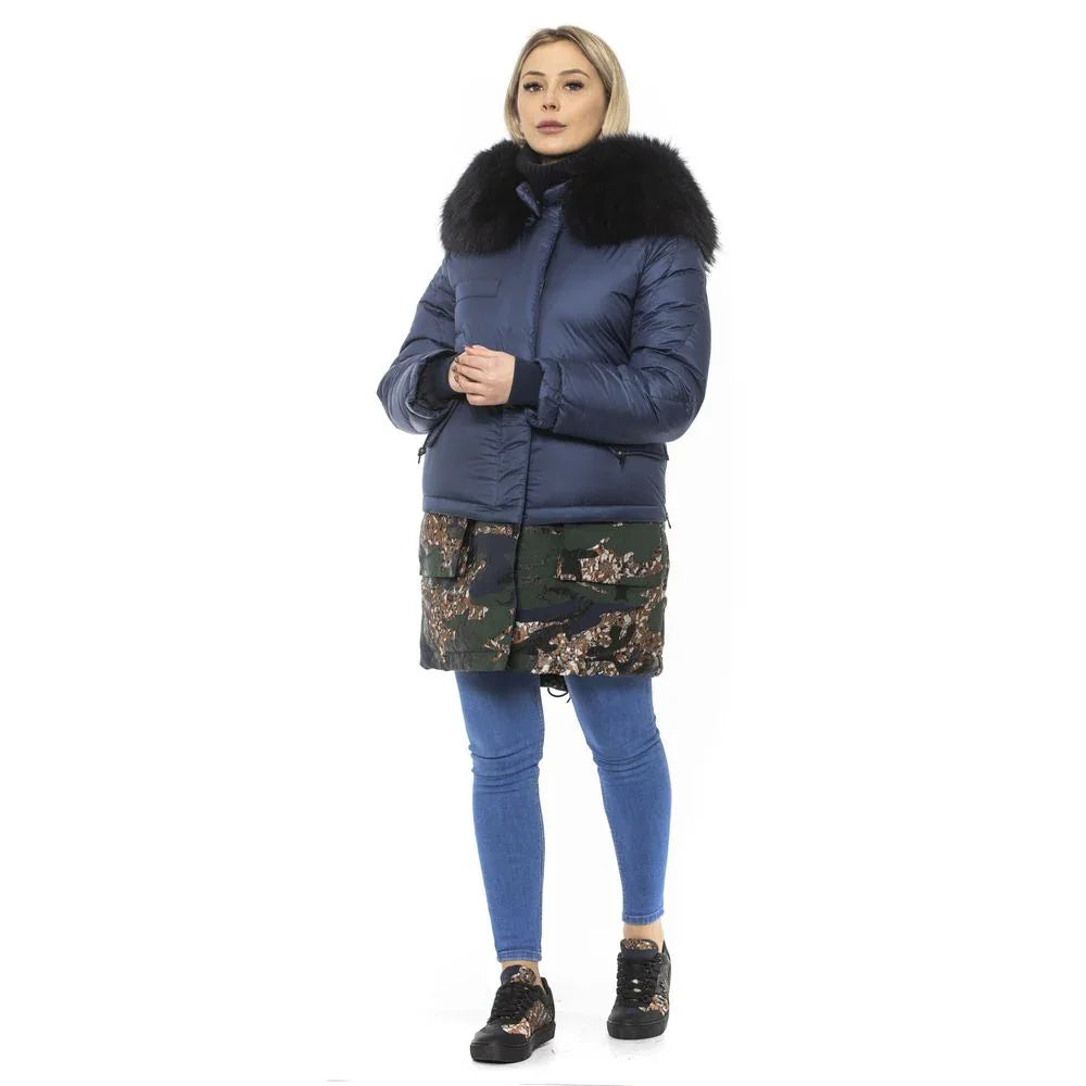 Mr&Mrs Italy Blue Poly Parka with Hood for Women - Zeiniez