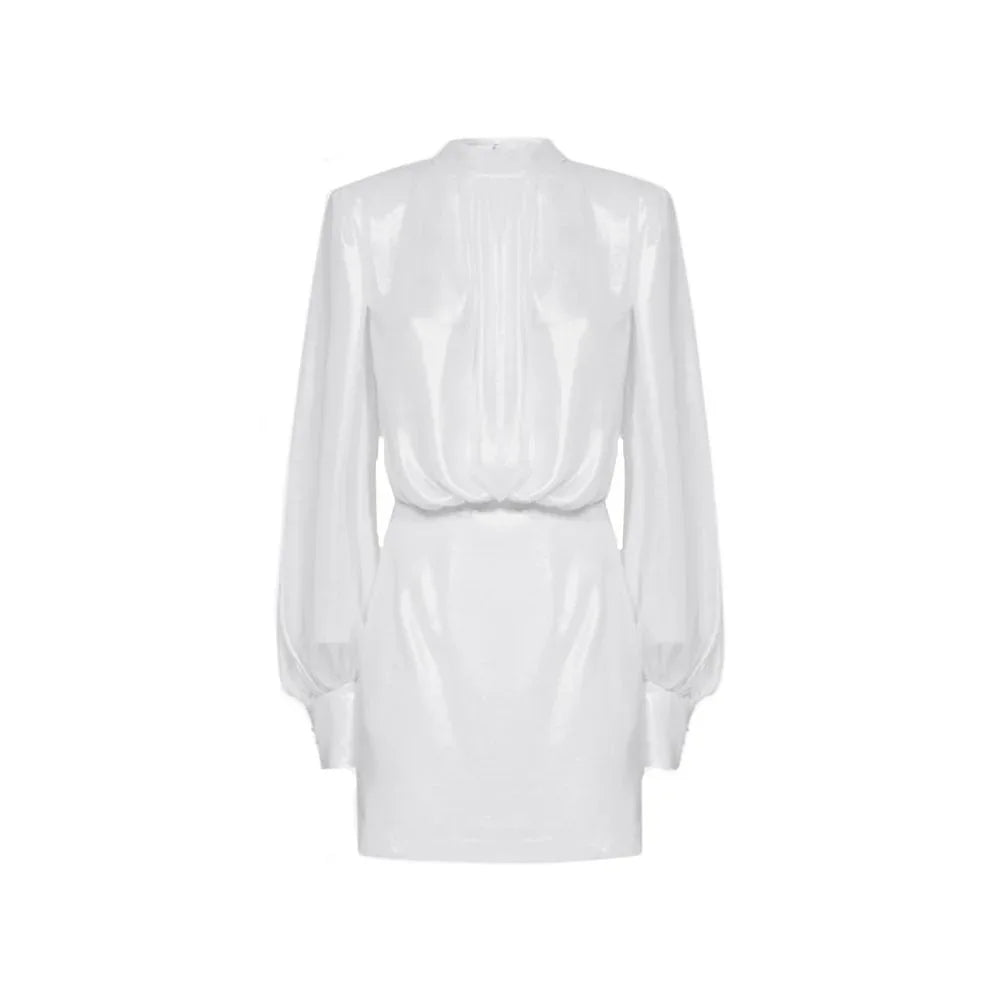 BLANCA VITA White Polyester Casual Dress - Zeiniez