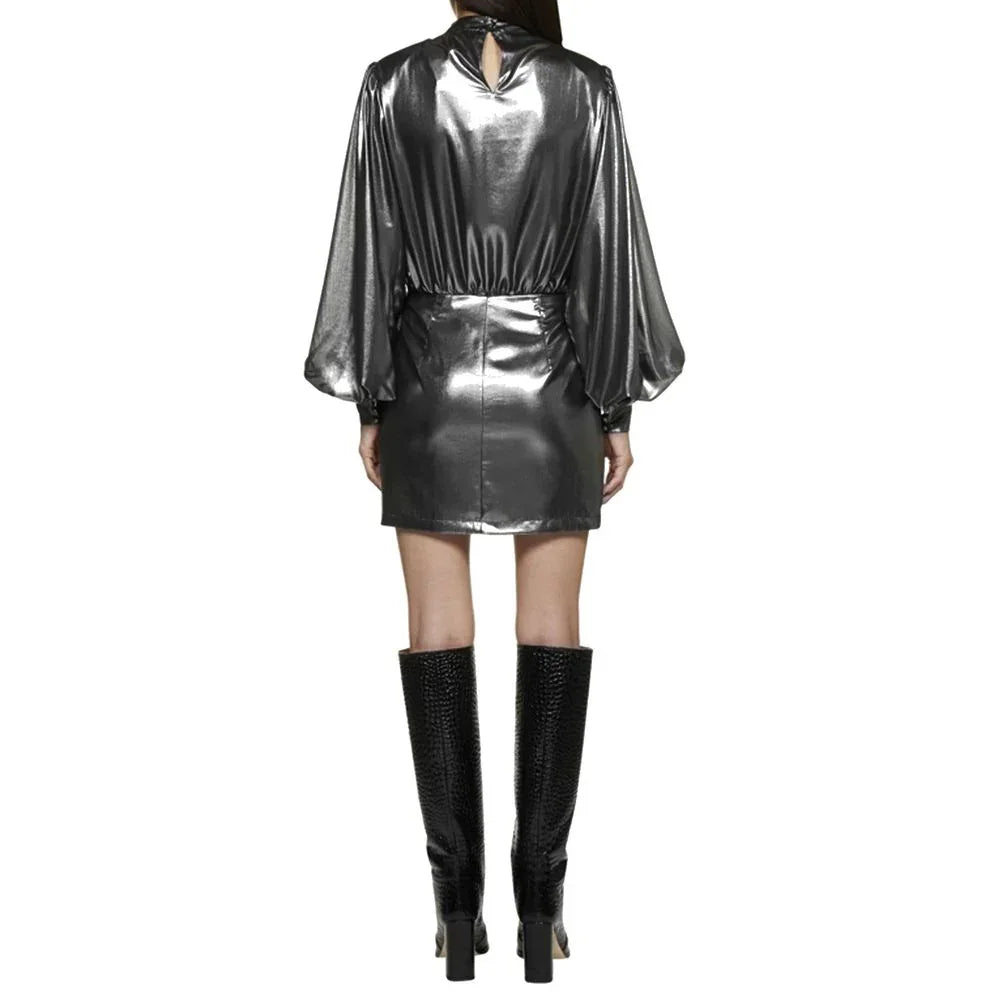 BLANCA VITA Silver Polyester Cocktail Dress - Zeiniez