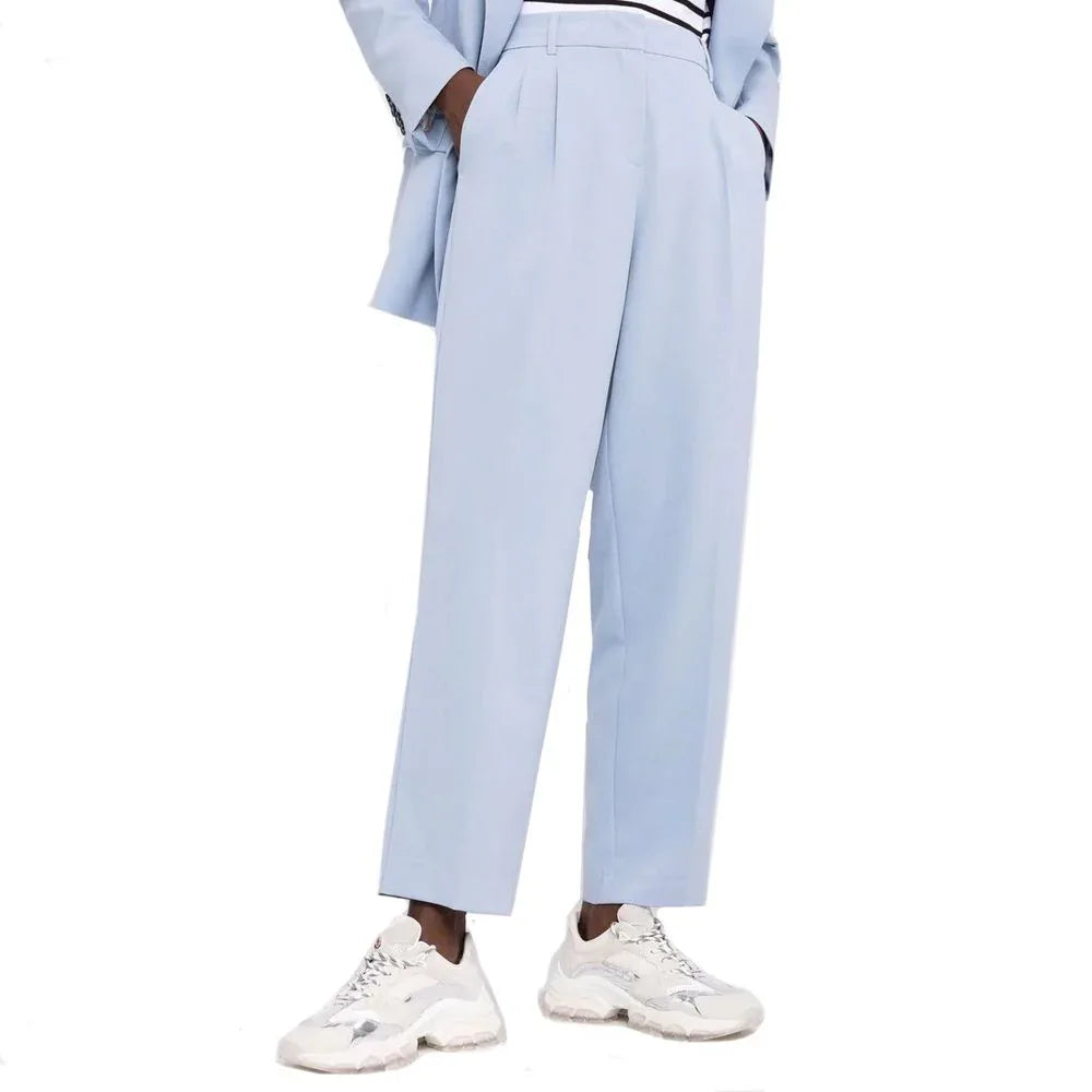 BLANCA VITA Blue Elastane Dress Pants - Zeiniez