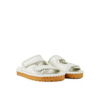 Bottega Veneta White Lamb Leather Sandals - Zeiniez