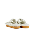 Bottega Veneta White Lamb Leather Sandals - Zeiniez