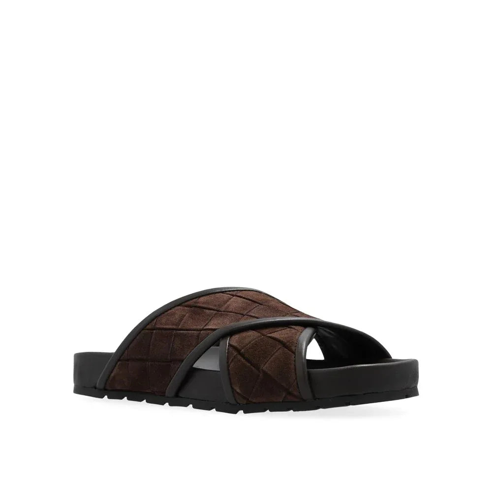Bottega Veneta Brown Lamb Leather Sandals - Zeiniez