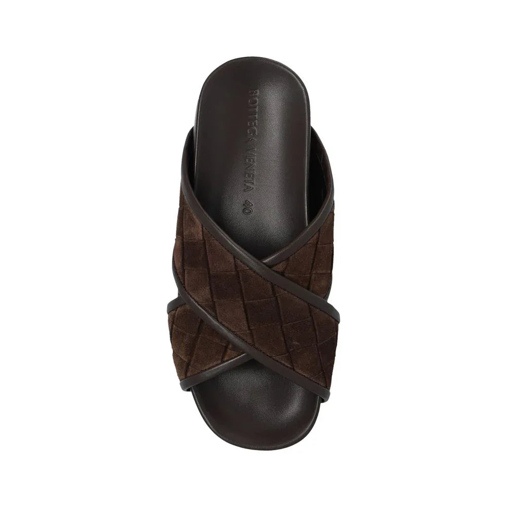 Bottega Veneta Brown Lamb Leather Sandals - Zeiniez