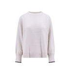 Brunello Cucinelli White Cashmere Sweater - Zeiniez
