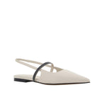 Brunello Cucinelli White Calfskin Ballet Flats