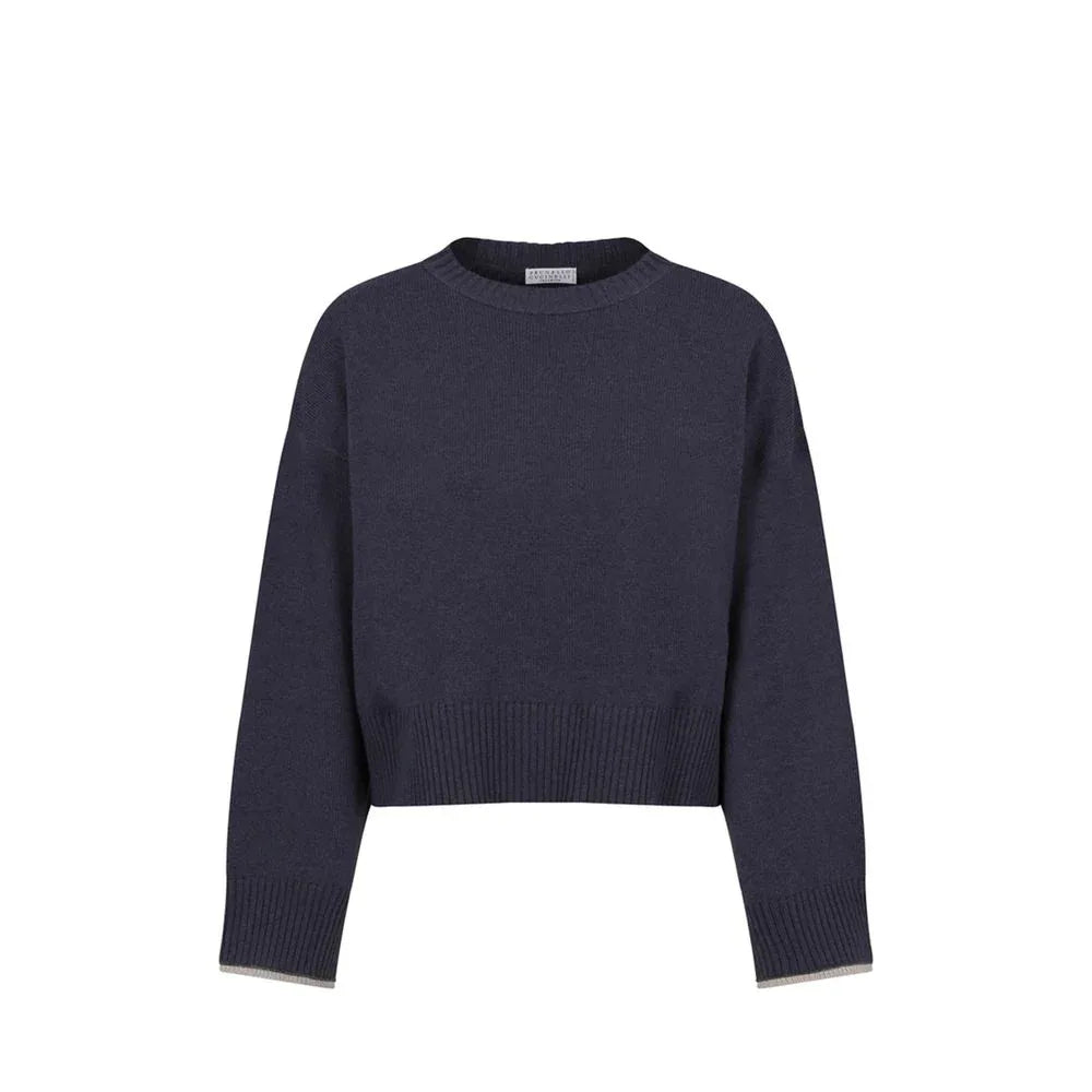 Brunello Cucinelli Blue Cashmere Sweater - Zeiniez