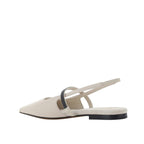 Brunello Cucinelli White Calfskin Ballet Flats