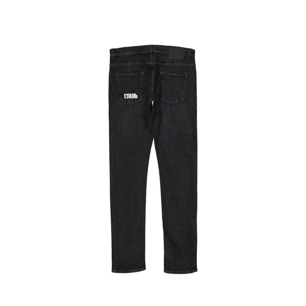 Heron Preston Black Cotton Slim Fit Jeans - Zeiniez