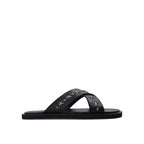 Jimmy Choo Black Calfskin Strap-On Sandals - Zeiniez