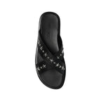 Jimmy Choo Black Calfskin Strap-On Sandals - Zeiniez