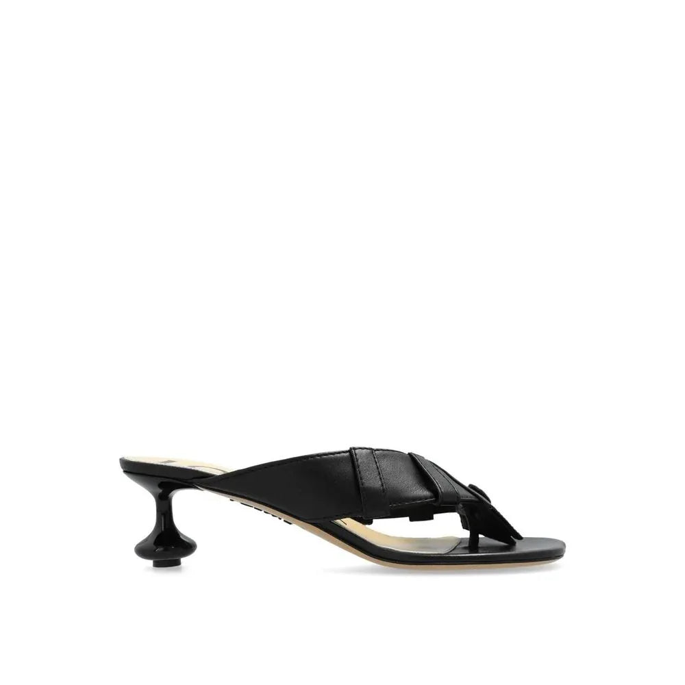 Loewe Black Lamb Leather Sandals - Zeiniez