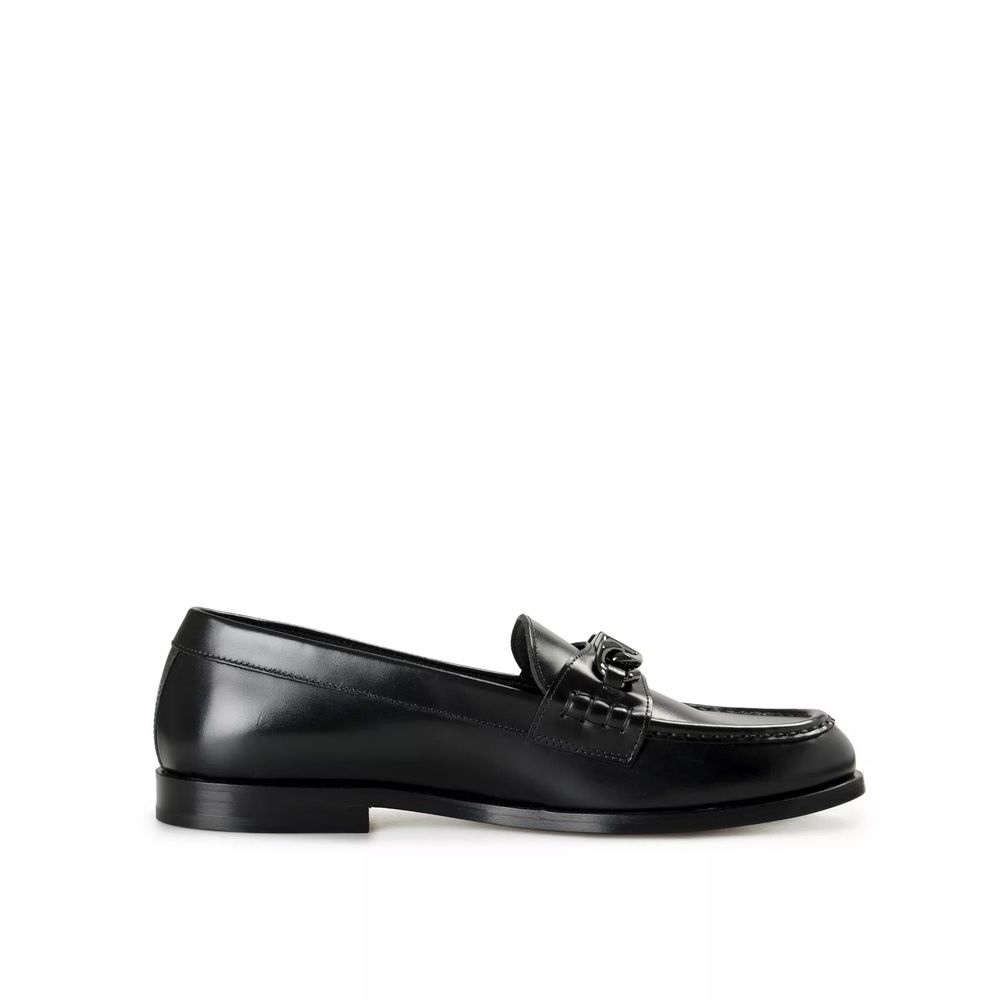 Valentino Garavani Black Leather Slip-On Loafers - Zeiniez