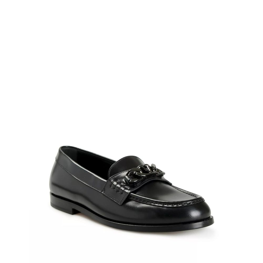 Valentino Garavani Black Leather Slip-On Loafers - Zeiniez