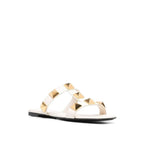 Valentino Garavani White Calfskin Flat Sandals - Zeiniez