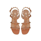 Valentino Garavani Brown Leather Strap-On Sandals - Zeiniez