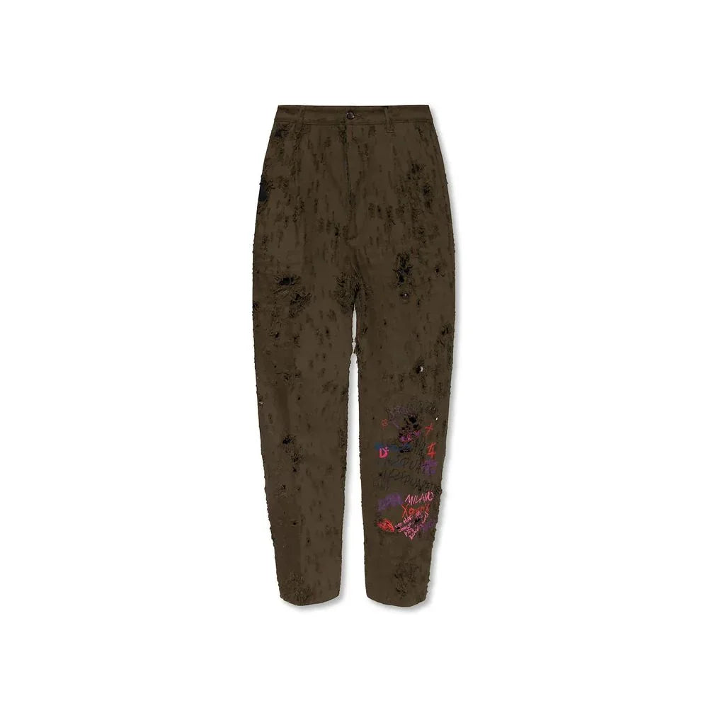 Dsquared² Bicolor Cotton Casual Pants - Zeiniez