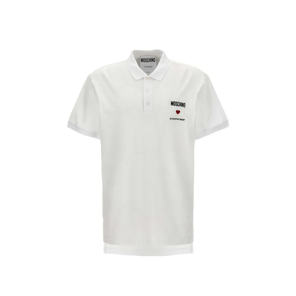 Moschino Couture White Cotton Polo Shirt - Zeiniez