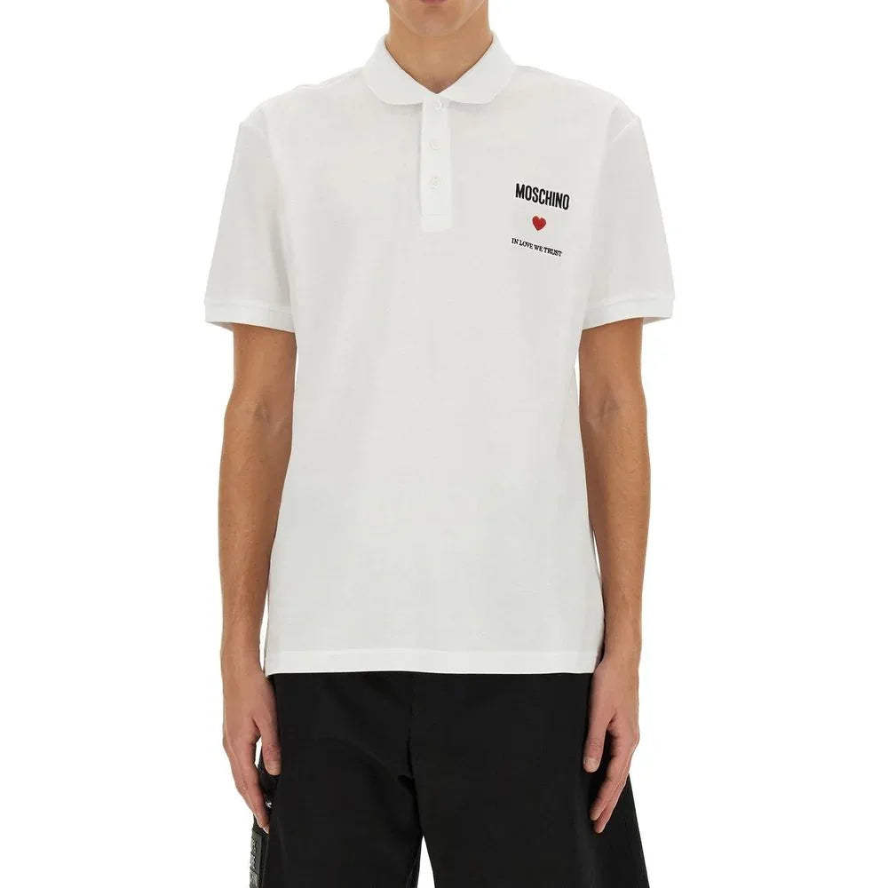 Moschino Couture White Cotton Polo Shirt - Zeiniez