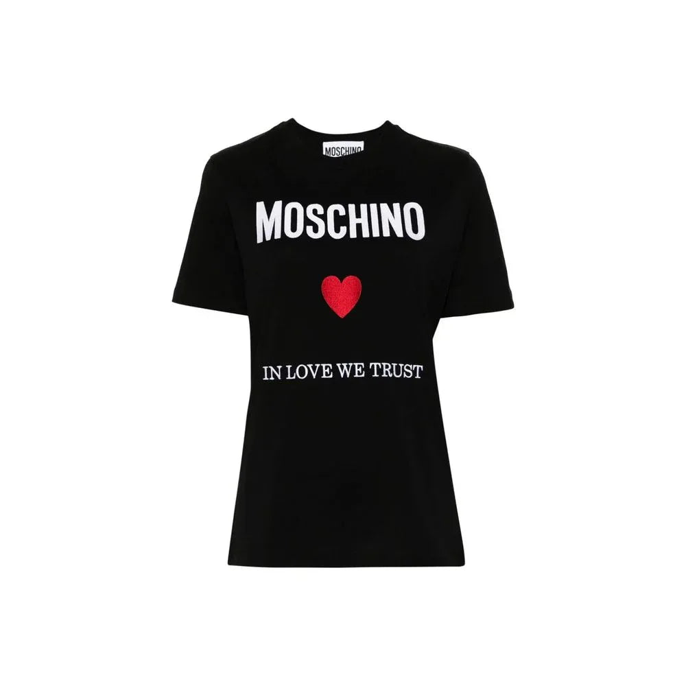Moschino Couture Black Cotton T-Shirt - Zeiniez