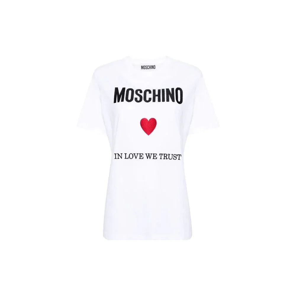 Moschino Couture White Cotton T-Shirt - Zeiniez