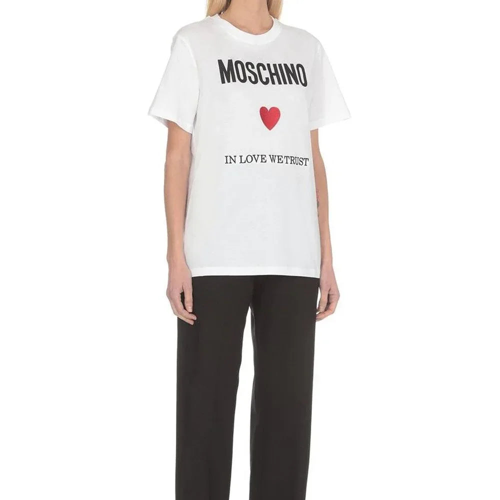 Moschino Couture White Cotton T-Shirt - Zeiniez