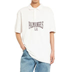 Palm Angels White Cotton Polo Shirt - Zeiniez