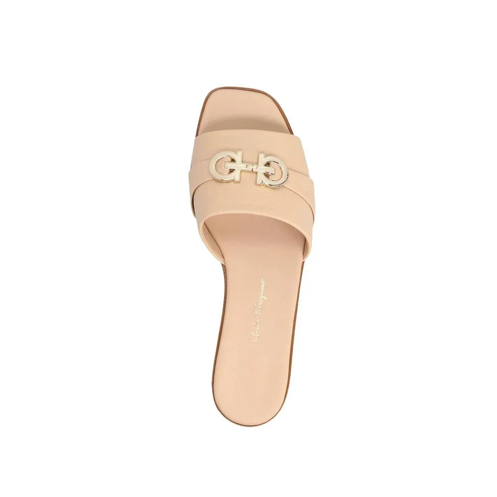 Salvatore Ferragamo Beige Calfskin Sandals - Zeiniez