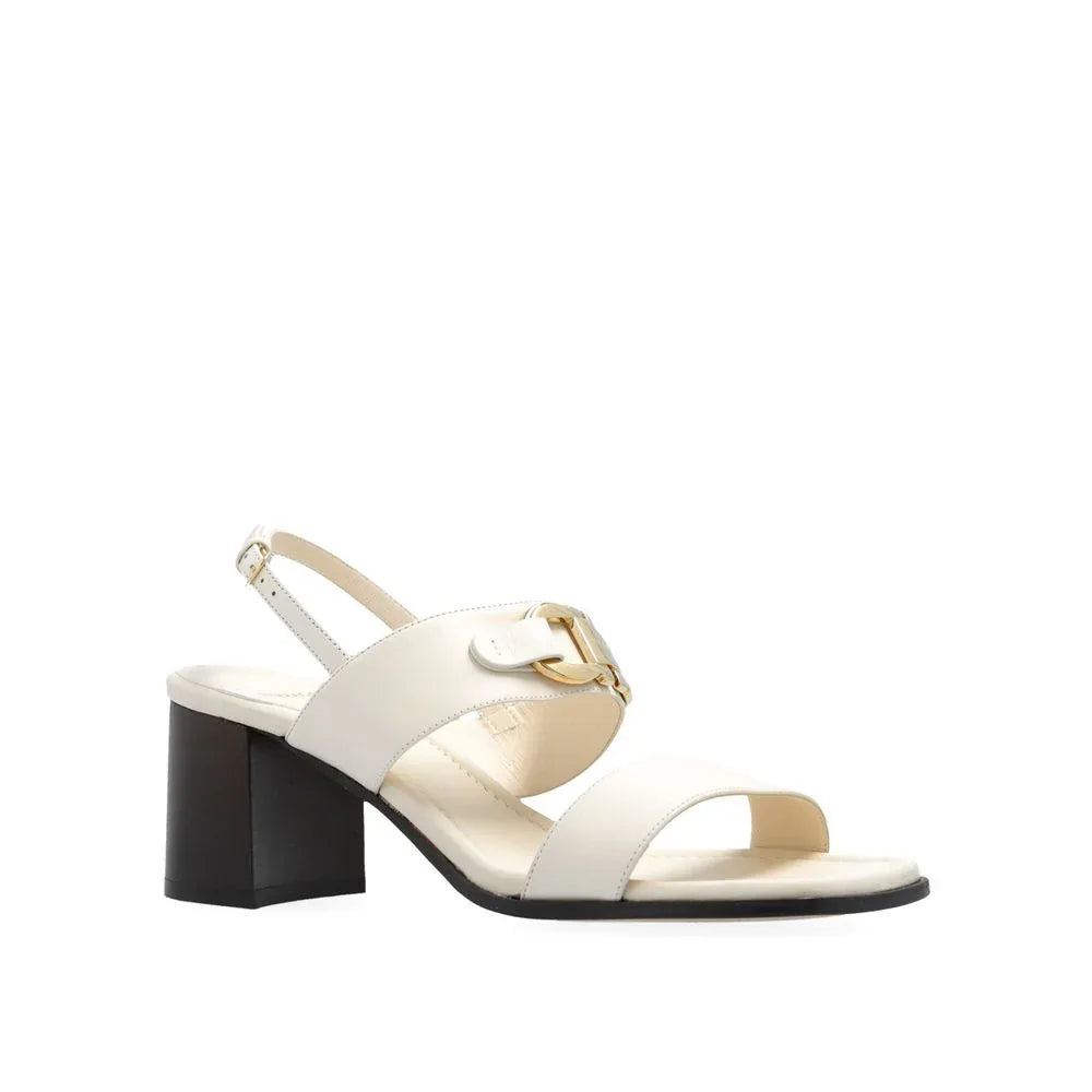 Salvatore Ferragamo White Calfskin Platform Sandals - Zeiniez