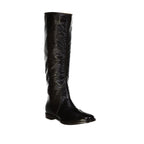 Sergio Rossi Black Calfskin Over The Knee