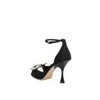 Sergio Rossi Black Fabric Stiletto Heel Sandals