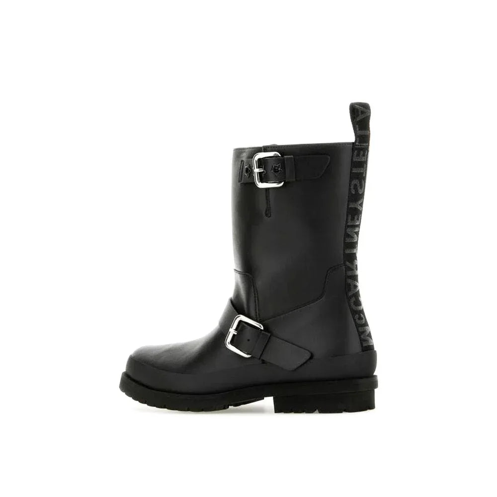 Stella McCartney Black Polyester Lace-Up Boots - Zeiniez