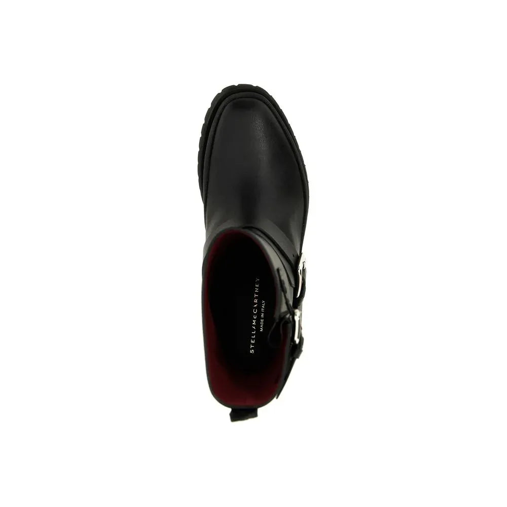 Stella McCartney Black Polyester Lace-Up Boots - Zeiniez