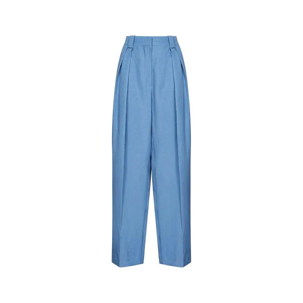 Stella McCartney Blue Linen Casual Pants - Zeiniez