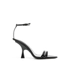 The Attico Black Silk Stiletto Heel Sandals - Zeiniez