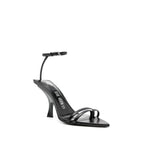 The Attico Black Silk Stiletto Heel Sandals - Zeiniez