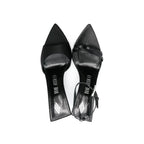 The Attico Black Silk Stiletto Heel Sandals - Zeiniez
