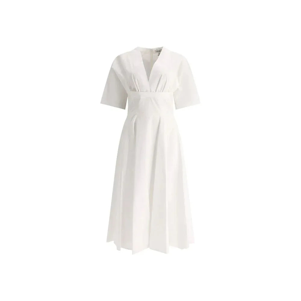 Alaïa White Cotton Casual Dress - Zeiniez