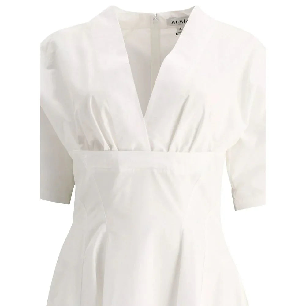 Alaïa White Cotton Casual Dress - Zeiniez