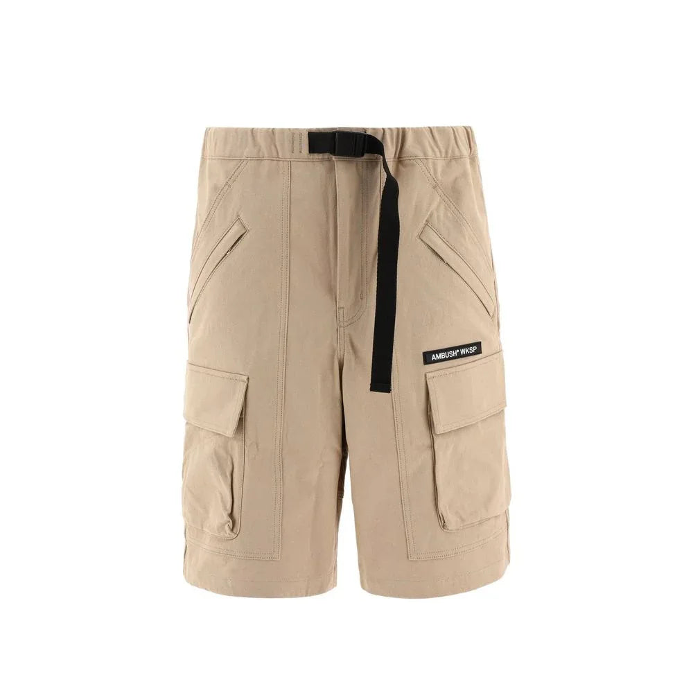 Ambush Beige Cotton Bermuda Shorts - Zeiniez